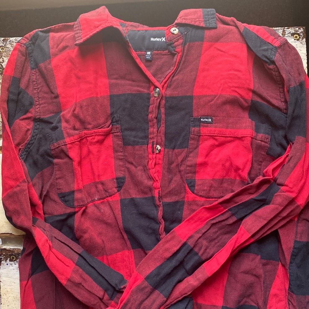 Red Plaid Button Up